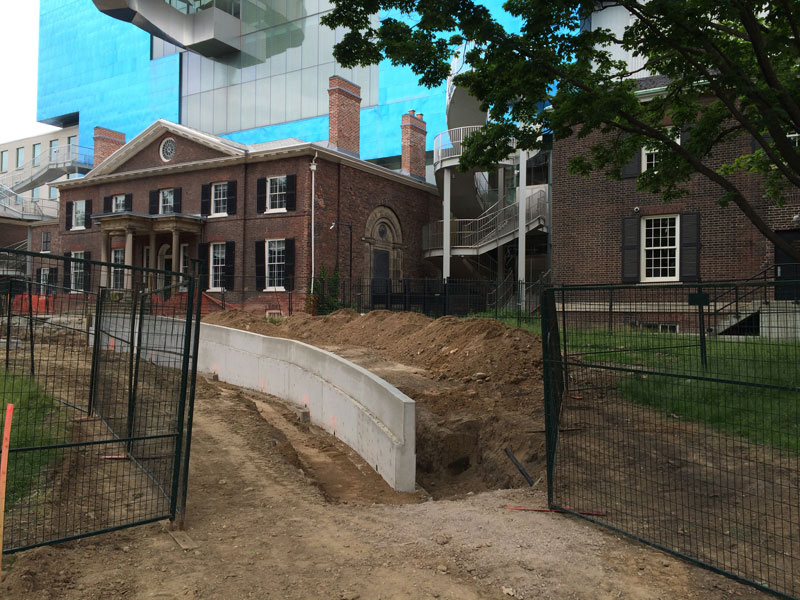 June 15, 2016 - Preparing the walkway at the north side of the park.
